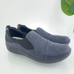 Clarks Women's Sillian Paz Loafer Size 7 Slip On Casual Shoe Blue Flats